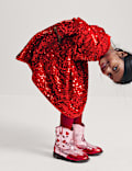 Sequin Round Neck Sweatshirt Dress (2-10 Yrs)