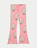 Cotton Rich Shell Print Kick Flare Leggings (2-8 Yrs)