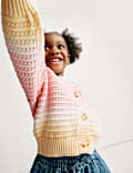 Pure Cotton Ombre Knitted Cardigan (2-8 Yrs)