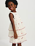 Heart Tiered Dress with Cape