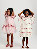 Heart Tiered Dress with Cape