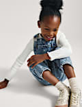 2 Piece Heart Embroidered Dungarees Outfit (2-8 Yrs)