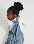 2 Piece Heart Embroidered Dungarees Outfit (2-8 Yrs)