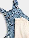 2 Piece Heart Embroidered Dungarees Outfit (2-8 Yrs)