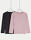 2pk Pure Cotton Diamanté Tops (2-8 Yrs)