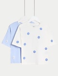 2pk Pure Cotton Floral Tops (2-8 Yrs)