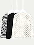 3pk Cotton Rich Long Sleeves Top (2 - 8 yrs)