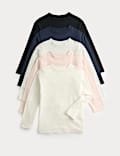 5pk Pure Cotton Round Neck Tops (2-8 Yrs)