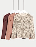 3pk Cotton-Rich Ribbed Tops (2-8 Yrs)