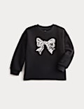 Pure Cotton Sequin Bow Top (2-8 Yrs)