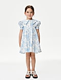 Pure Cotton Floral Dress (2-8 Yrs)