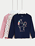 Lot de 3&nbsp;hauts 100&nbsp;% coton avec motif (du&nbsp;2 au 8&nbsp;ans)