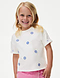 Cotton Rich Floral Applique T-Shirt (2-8 Yrs)