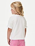 Cotton Rich Floral Applique T-Shirt (2-8 Yrs)