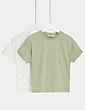 2er-Pack T-Shirts aus reiner Baumwolle mit Strass (2–8 J.)