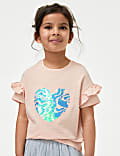 T-shirt 100 % coton, orné de sequins réversibles (du 2 au 8 ans)