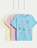 3pk Pure Cotton Print T-Shirts (2-8 Yrs)