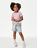 Cotton Rich Ribbed Striped T-Shirt (2-8 Yrs)