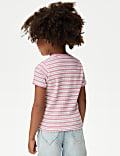 Ριγέ ριμπ T-shirt με υψηλή περιεκτικότητα σε βαμβάκι (2-8 ετών)