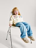 Cotton Rich Bow Sweatshirt (2-8 Yrs)