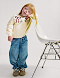 Cotton Rich Bow Sweatshirt (2-8 Yrs)