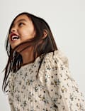Blusa floral 100 % algod&oacute;n de punto (2-8 a&ntilde;os)