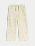 Floral Embroidered Denim Jeans (2-8 Yrs)