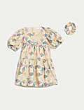 2pc Pure Cotton Patchwork Dress & Scrunchie (2-8 Yrs)