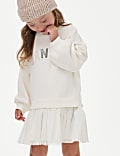 Vestido de baile de algodón con texto (2-8 años)
