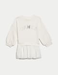 Vestido de baile de algodón con texto (2-8 años)