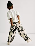Cow Print Barrel Leg Jeans (2-10 Yrs)