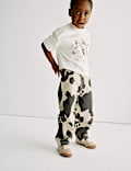 Cow Print Barrel Leg Jeans (2-10 Yrs)