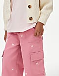 Pantalon cargo 100&nbsp;% coton à motif papillon (du 2 au 8&nbsp;ans)