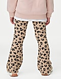 Cotton Rich Leopard Flared Leggings (2-8 Yrs)