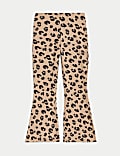 Cotton Rich Leopard Flared Leggings (2-8 Yrs)