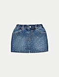 Minifalda en denim con strass (2-10&nbsp;años)