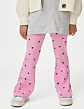 Cotton Rich Heart Ribbed Flared Leggings (2-8 Yrs)