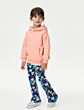 Cotton Rich Floral Ribbed Flared Legging (2-8 Yrs)