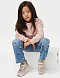Denim Embroidered Flared Jeans (2-8 Yrs)