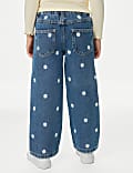 Jeans en denim con bordado de margaritas (2-8 años)