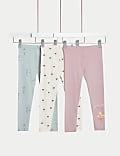 Lot de 3&nbsp;leggings en coton à imprimé ballerine (du&nbsp;2 au 8&nbsp;ans)