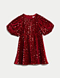 Robe en velours ornée de sequins (du 2 au 8 ans)