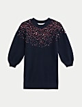 Sequin Knitted Dress With Tights (2-8 Yrs)