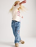 Denim Badge Barrel Leg Jeans (2-8 Yrs)