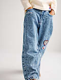 Denim Badge Barrel Leg Jeans (2-8 Yrs)