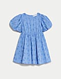 Pure Cotton Broderie Dress (2-8 Yrs)