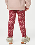 Leggings en coton &agrave; imprim&eacute; cerise (du 2 au 8 ans)
