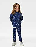 Leggings en coton à imprimé cœurs (du 2 au 8&nbsp;ans)