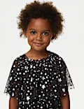 Tulle Star Print Tiered Party Dress (2-8 Yrs)