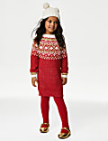 2pc Fair Isle Glitter Dress & Tights Outfit (2-8 Yrs)